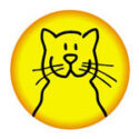 kinder button met vrolijke kat | KleineButtons.nl
