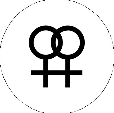 female homosexual symbol | KleineButtons.nl