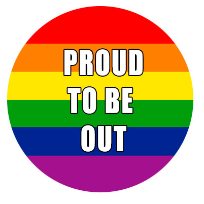 queer regenboog proud to be out | KleineButtons.nl
