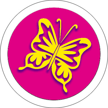 Button gele vlinder | KleineButtons.nl